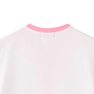 Camisa Henley Premium AKA Blanca, Rosa y Verde para Mujer, Manga Corta, Cuello con Botones, Estilo Griego Informal - Product Image 2