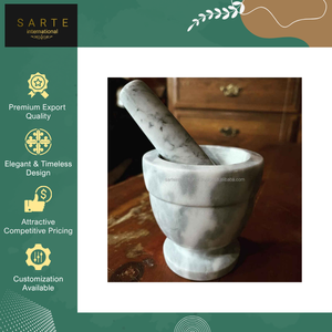 Suministro al por mayor de especias y hierbas ecológicas, juego de mortero y pilón de mármol artesanal de alta calidad, a prueba de fugas y apto para lavavajillas. - Product Image 5