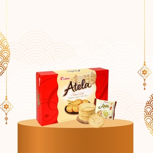 HALAL Atela 342g de craquelins croustillants au sésame produit FMCG faible en gras du Vietnam collation exotique goût sucré genre de biscuits à bas prix - Product Image 4