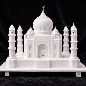 Réplica del Taj Mahal de Mármol Blanco Pulido, Hecha a Mano y Ecológica, Mini Modelo Decorativo para el Hogar, Decoración para Halloween y Pascua, Pieza Decorativa - Product Image 1