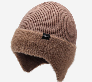 Custom Logo Design Glow in the Dark Polyester Unisex Warm Beanie Knitted Winter <b>Hat</b> Solid Common Travel Beach - Product Image 3