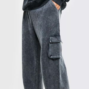 Pantalon Streetwear Taille Haute Délavé à l'Acide pour Homme – Nouveau Design 2026 – Pantalon Décontracté Ample pour Homme à Faible MOQ - Product Image 6