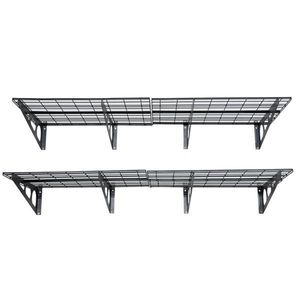 Confezione da 2 Mensole Galleggianti Nere da Parete 2x6ft (72 Pollici) per Garage, Scarpe, Bagno, Soggiorno, in Tessuto e Ferro - Product Image 5