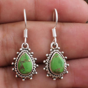Pendientes de Cobre Verde Vintage, Hechos a Mano, Estilo Boho, Joyería Oxidada, Regalo de Aniversario, Venta al Por Mayor - Product Image 2