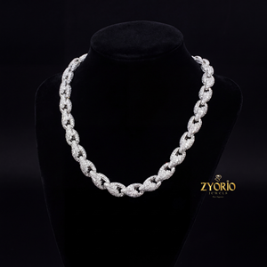 Collar de Cadena de Cuerda con Moissanita DVVS, Plata de Ley 925, Chapado en Oro Blanco, Joyería Fina, Elegante y Lujoso, para Compromiso, Boda, Unisex - Product Image 3