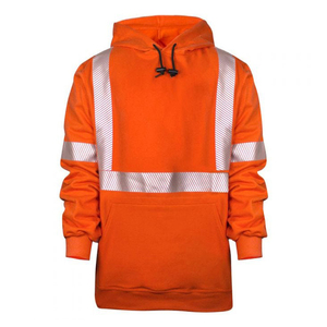 Sudadera con Capucha Reflectante de Alta Visibilidad Naranja, Impermeable, con Logotipo ANSI CLASE 3, Ropa de Trabajo con Bolsillo para Trabajadores de Carreteras y Construcción - Product Image 1