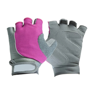 Half Finger Gym <b>Gloves</b> Breathable Mesh Unisex Summer <b>Fitness</b> <b>Gloves</b> Gray Pink - Product Image 1