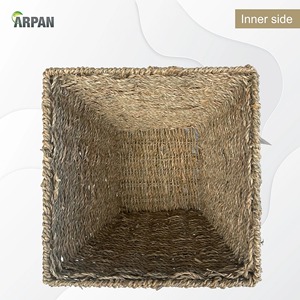<b>Square</b>-shaped seagrass <b>basket</b> for storing odds and ends Handmade <b>Storage</b> <b>Basket</b> Wholesale eco-friendly Made in Viet Nam - Product Image 3