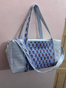 <b>Large</b> Cotton Quilted Duffle Tote Shoulder Patch <b>Bag</b>, Women's Shopping <b>Beach</b> Artist Boho Weekend <b>bag</b> Hand Luggage <b>Bags</b> for Women - Product Image 3