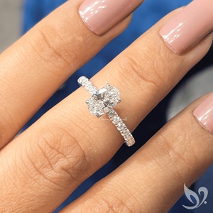 แหวนเพชรทรงรี 1 กะรัต เพชรเพาะเลี้ยงในห้องปฏิบัติการ ประดับเพชรเม็ดเดี่ยว |   แหวนทองคำขาว 10K รับรองโดย IGI - Product Image 4