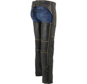 Samroz Sports Premium <b>Leather</b> Seamless Fusing Motorcycle Riding <b>Chaps</b> for Women Bikers All Seasons - Product Image 5