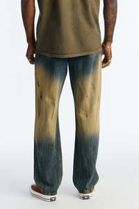 Jeans baggy délavés et usés personnalisés pour le printemps et l'automne, style vintage, denim délavé, streetwear pour hommes - Product Image 2