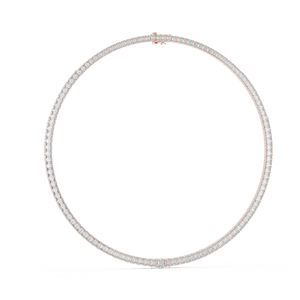 Collar de Eternidad Unisex Único en Oro Rosa de 18 Quilates con Corte Esmeralda, Diamantes Cultivados en Laboratorio, Chapado en Rodio, Certificado, para Fiestas/Bodas/Glamour - Product Image 1