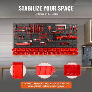 Contenitori Moderni da Parete, Organizzatore a 30 Scomparti, Pannelli Portautensili in Plastica per Garage/Negozi, Ganci Porta Attrezzi - Product Image 4