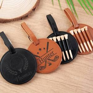 Porte-tee de golf personnalisé en cuir avec gravure laser, vente en gros d'usine, pour cadeaux d'entreprise et usage sportif - Product Image 5