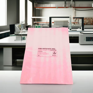 Sacs en plastique antistatiques ESD LDPE roses avec fermeture à glissière et impression en gravure pour l'emballage de composants électroniques, conformes à la norme RoHS - Product Image 1