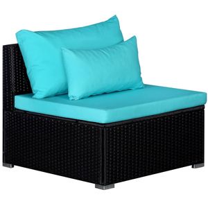 Juego de 9 Muebles de Jardín para Patio en Negro y Azul - Product Image 6