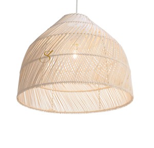 Wholesale Beige Rattan Lampshade Vintage <b>Wicker</b> Basket Pendant <b>Light</b> Fixture Nordic Style Hanging <b>Ceiling</b> Lamp Shade for Cafe - Product Image 3
