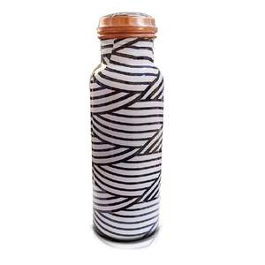 Ocean Flow Art Copper Water <b>Bottle</b> Blue Marble Finish Reusable Hydration <b>Flask</b> Designer Drinkware Gift Collection Metal - Product Image 4