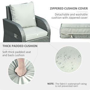 Set di Mobili da Esterno in 6 Pezzi, Divano in Vimini e Poltrona Singola con Poggiapiedi Reclinabili, in Materiale PE, Design Elegante in Rattan - Product Image 5