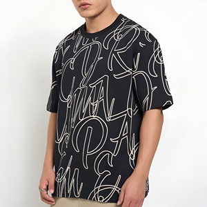 T-shirts tendance à motifs imprimés intégraux, effet délavé à l'acide, nouvelle collection, faible MOQ, coupe oversize, meilleure qualité, pour hommes - Product Image 2