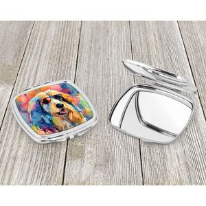 Afghan Hound Hippie Dawg Miroir de maquillage compact pliant portable de poche Cadeau décoratif de voyage pour femmes et filles - Product Image 3