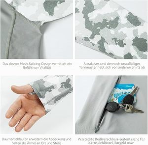 Camisetas de Pesca de Manga Larga de Secado Rápido y Transpirables, 100% Poliéster, UPF 50, Diseño Personalizado, Máscara Facial, Sudaderas con Capucha para Pesca, Venta al Por Mayor Personalizada - Product Image 4