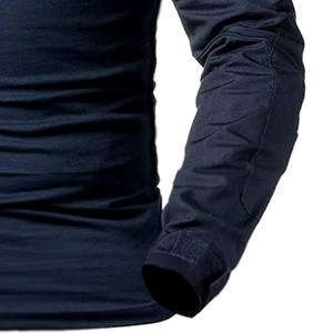 Chemise de chasse décontractée pour homme, col rond, manches longues, logo frontal, 100 % coton jersey, coupe classique, respirante, pour l'extérieur - Product Image 3