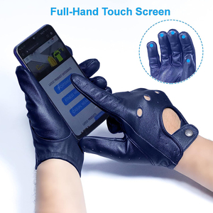 New Style Fashion Sports <b>Driver</b> <b>Gloves</b> Lambskin Leather Men Heavy Duty Industrial Safety Eco-Friendly Breathable Touchscreen Car - Product Image 3