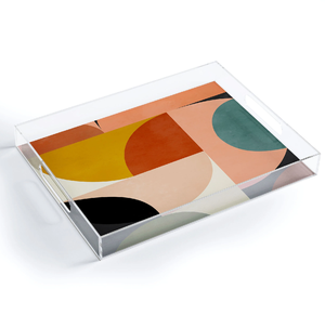 Rectangular Acrylic Printed Serving Storage Tray For Serving Beverages Snacks Breakfast Artistic Organizer Tray For <b>Coffee</b> <b>Table</b> - Product Image 6