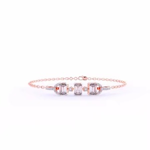 Handmade Seven Wonders Bracelet 18k White Gold Moissanite Bracelet Bangle Diamond Bracelet Gift for - Product Image 4
