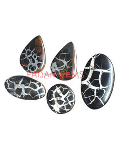 Cabujón de piedras preciosas sueltas SEPTRIAN negro Natural, colgante de joyería de cristal de todos los tamaños pulido, piedras preciosas de forma mixta para hacer - Product Image 2