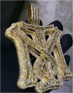 Collar de Moissanita VVS al por mayor, estilo rapero con letras, que pasa la prueba del diamante, para hombre, colgante de Moissanita Hip Hop para hombre - Product Image 3