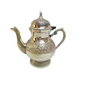 Théière marocaine en laiton gravé, pot à thé/café arabe, fait main, vintage, décoratif, bouilloire de service, cadeau traditionnel - Product Image 2