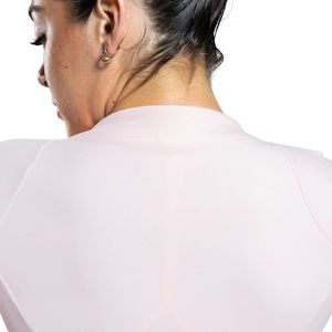 Women's Light Pink Full Zip Training Jacket with <b>Thumb</b> Holes Long Sleeve Breathable Stretch Yoga Fitness Running Sports Jacket - Product Image 5