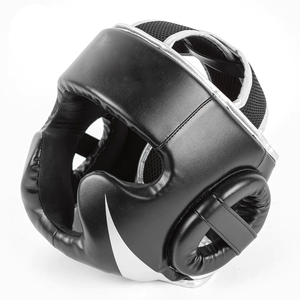 Boxing <b>Head</b> Guard PU Leather Unisex Adult Protective Lightweight Breathable Solid Color Hook & Loop Closure Sport <b>Style</b> Latest - Product Image 1