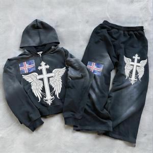 Survêtement en molleton de coton pour homme, vêtements d'entraînement professionnels, design personnalisé, vêtements de sport confortables - Product Image 1