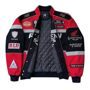 Custom Unisex Racing <b>Bomber</b> Motorsport Team <b>Jacket</b> Embroidered Patch Snap Button Streetwear Windproof Track % Cotton <b>Summer</b> - Product Image 3