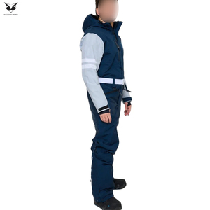 Traje de Esquí de Poliéster Resistente al Viento de Una Pieza, Térmico, Color Azul y Gris, de Buena Calidad, con Logotipo Propio, Superventas - Product Image 4