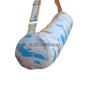Bolsa de Yoga de Algodón con Estampado Floral Acolchado, Hecha a Mano, de Lujo, para Verano, Ecológica, Ligera, con Cierre de Cremallera - Product Image 2