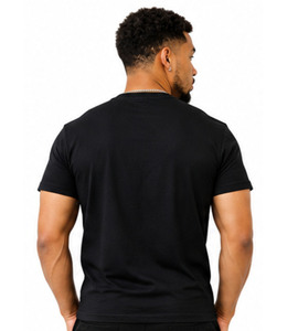 Camiseta de Verano Negra con Letras Griegas Bordadas, Transpirable, de Manga Corta, de Algodón, Corte Regular, Informal para Hombre - Product Image 2