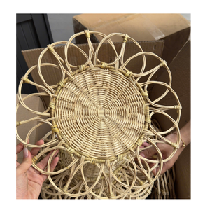 Set de table rond en bambou tissé à la main du Vietnam, 450 mm, style bohème, pour la décoration de la maison - Product Image 4