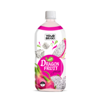 1L Natuurlijk 100% Drakenvruchtensap Drink Groothandel Aangepaste Etiket Fruitdrank PET Fles Fabrikant Vietnam