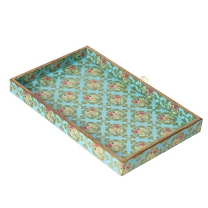 Plateau en bois de qualité supérieure avec design personnalisé, plateau de service pour table basse, plateau de rangement alimentaire imprimé, en vente - Product Image 5