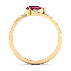 แหวนเพชรพลอยรูปหยดน้ำ REYES Luxury ทองคำแท้ 14K น้ำหนัก 0.75 กะรัต สำหรับผู้หญิง พร้อมใบรับรอง GRA ประดับด้วยมอสซาไนต์ - Product Image 4
