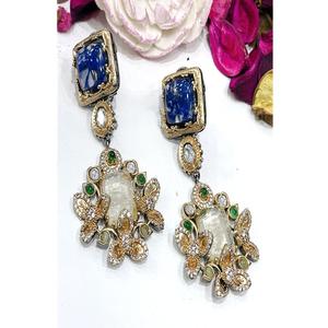 ต่างหูทรงหยดน้ำประดับมอยส์ซาไนต์ชุบทองเหลืองคุณภาพพรีเมียม ดีไซน์สวยงาม เหมาะสำหรับผู้หญิงและเด็กผู้หญิง สวมใส่ในงานเลี้ยงตอนเย็น - Product Image 1