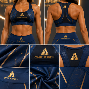 Women Blue Yoga Set <b>Flare</b> <b>Leggings</b> Sports Bra Gym Fitness Activewear Workout Clothing Custom Logo Outfit Set - Product Image 6