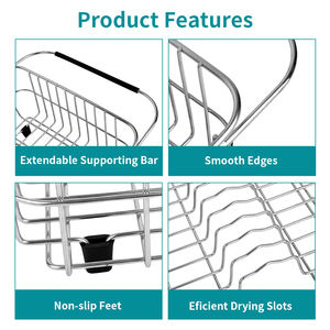 <span class=keywords><strong>Escurridor</strong></span> <span class=keywords><strong>de</strong></span> <span class=keywords><strong>Platos</strong></span> Ajustable para Fregadero, Expandible Sobre el Fregadero, Cesta <span class=keywords><strong>de</strong></span> Acero Inoxidable, Organizador <span class=keywords><strong>de</strong></span> <span class=keywords><strong>Platos</strong></span> Metálico - Product Image 5