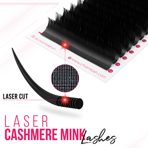 Extensions de cils coréennes en PBT Charmlash en gros, bouquets de cils préfabriqués, boîtes à cils découpées au laser 3D, base pointue pour une meilleure rétention 3D-20D - Product Image 1