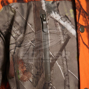 Veste de chasse tactique d'hiver pour hommes avec col montant, fermeture éclair intégrale, plusieurs poches, poignets ajustables, vêtements d'extérieur en toile - Product Image 5